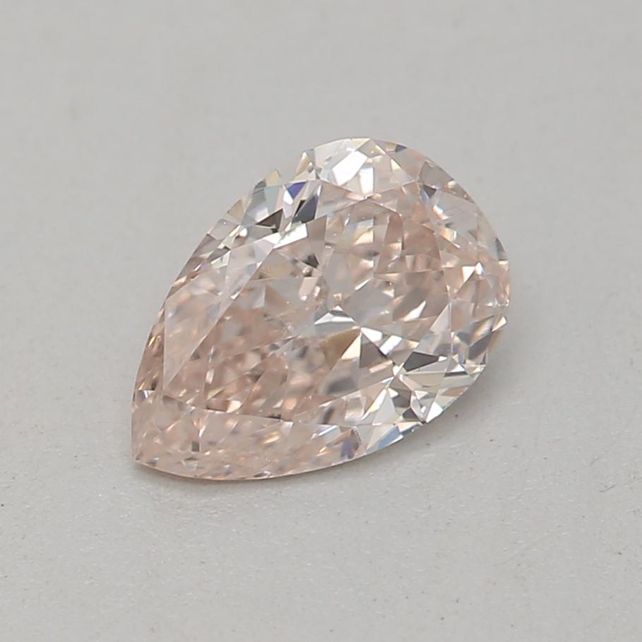 Women's or Men's GIA Certified 0.37 Carat Fancy Light Pink Brown SI2 Clarity Diamond For Sale