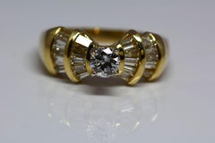GIA 0.38 Carat E Color Diamond Contemporary Ring in 14 Karat Yellow Gold