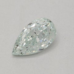 GIA Certified 0.38 Carat Fancy Light Bluish Green SI2 Clarity Diamond
