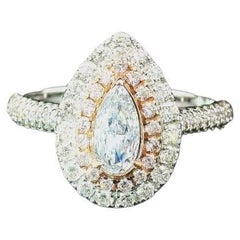 Anello con diamante certificato GIA da 0,39 carati di colore blu molto chiaro VS1