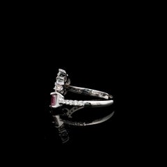 Bague avec diamant certifié GIA de 0,40 carat, rose pâle, pureté SI2