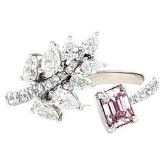 Anello con diamante certificato GIA da 0,40 carati, rosa tenue, purezza SI2