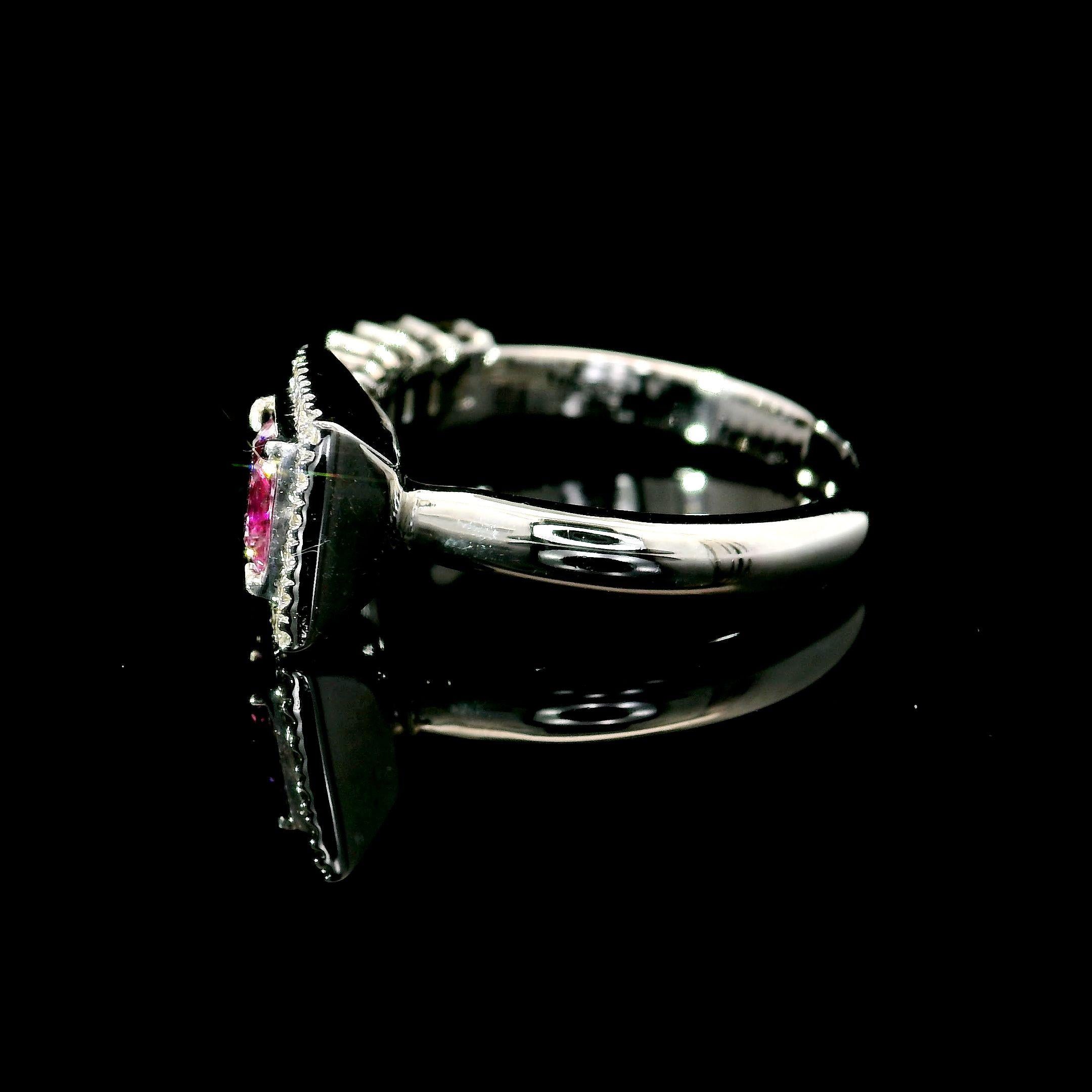 Anillo de diamantes con certificado GIA de 0,40 quilates de color marrón rosáceo tenue y claridad SI1 en venta 1