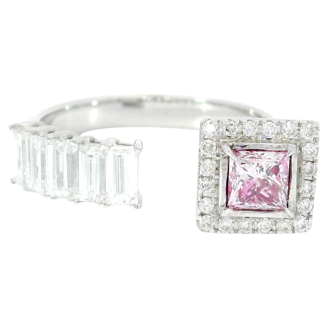 GIA Certified 0.40 Carat Faint Pinkish Brown SI1 Clarity Diamond Ring