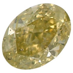 Diamante certificato GIA da 0,40 carati, di colore giallo bruno-verdastro, purezza SI2