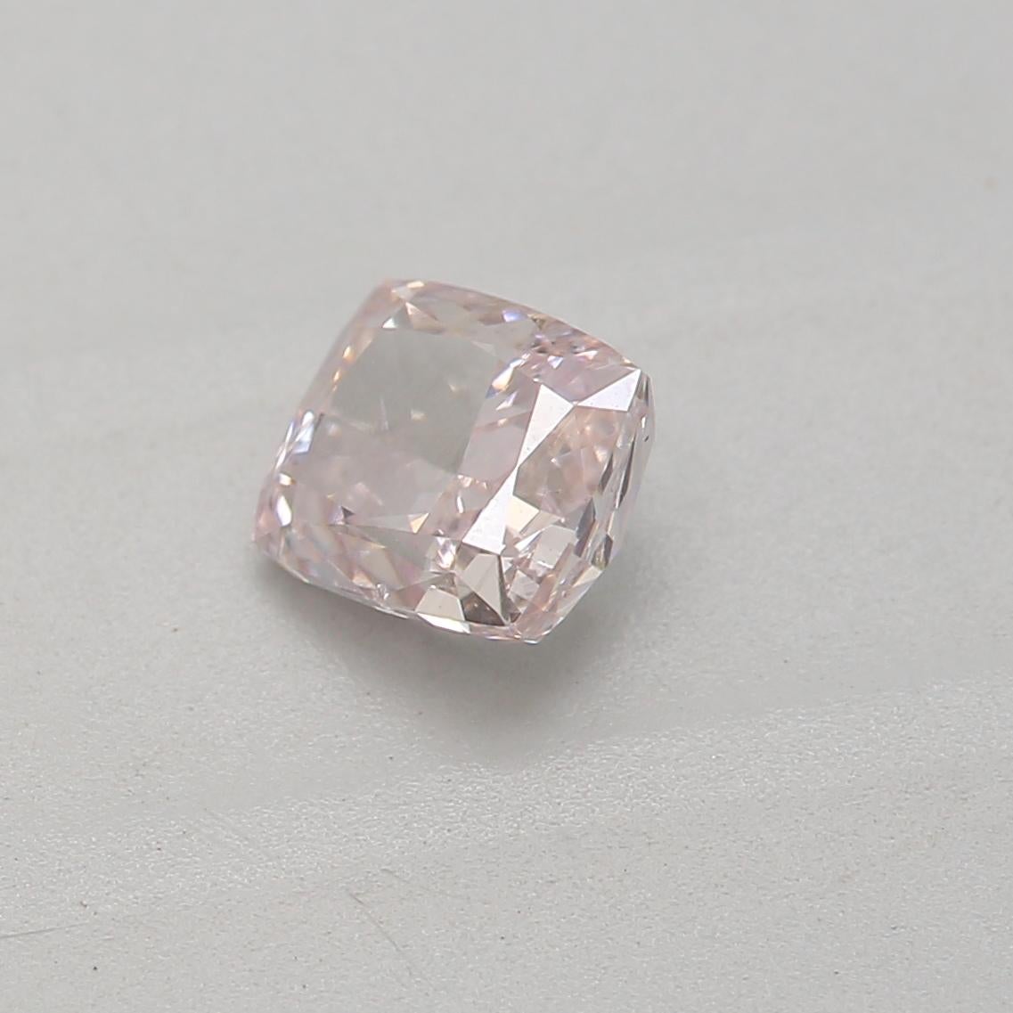 Cushion Cut GIA Certified 0.40 Carat Fancy Light Pink SI Clarity Diamond For Sale