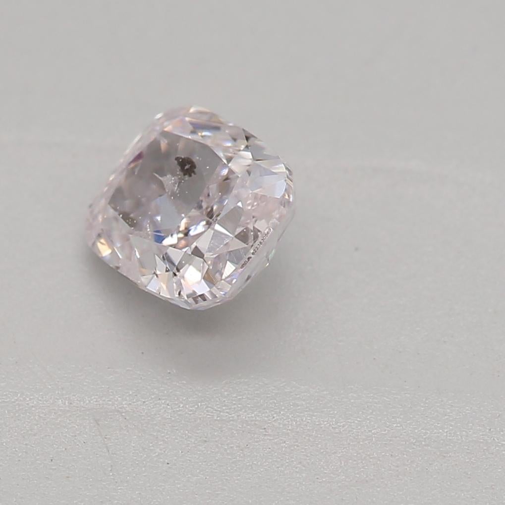 Cushion Cut GIA Certified 0.40 Carat Light Pink I1 Clarity Diamond For Sale