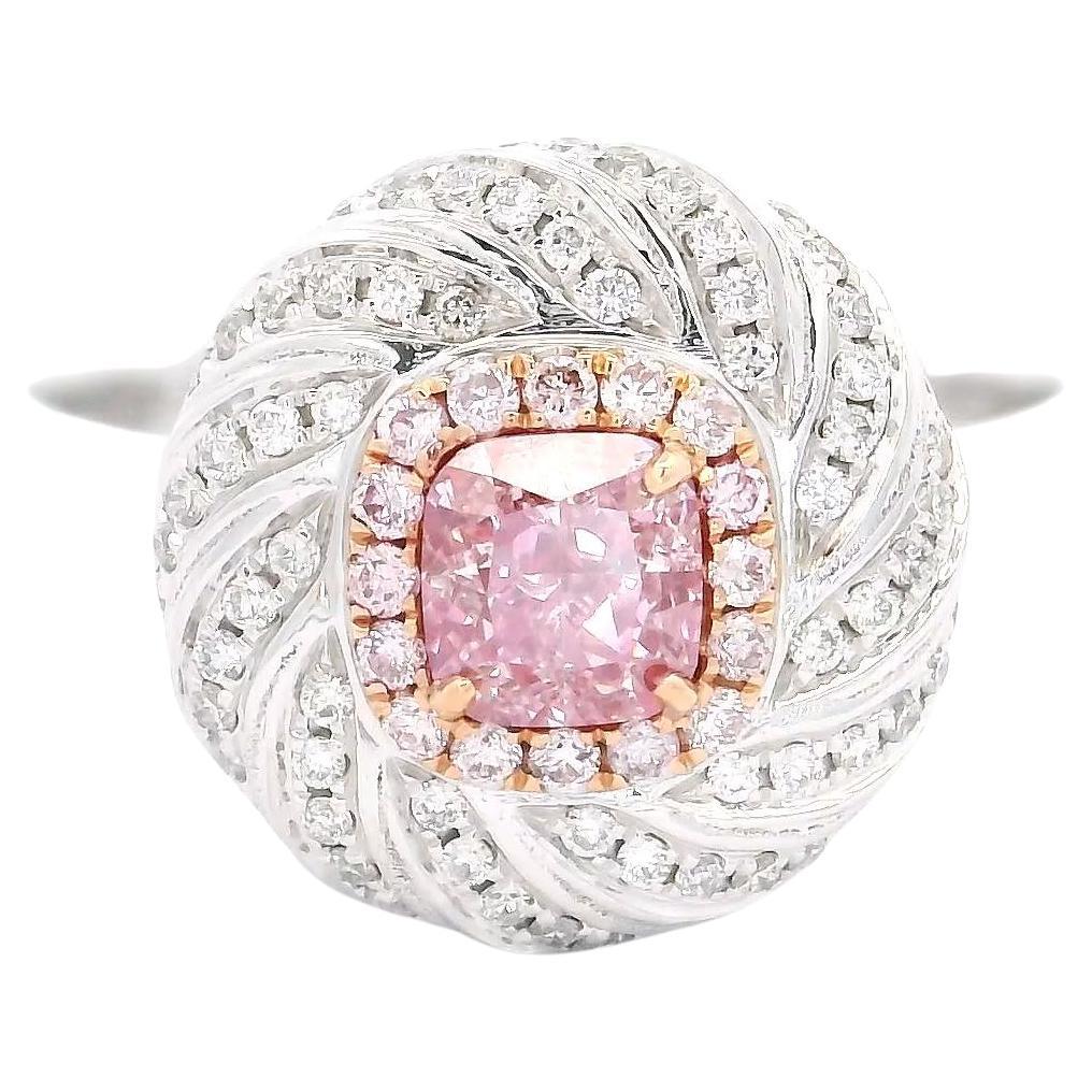 GIA Certified 0.40 Carat Very Light Pink SI1 Clarity Diamond Ring