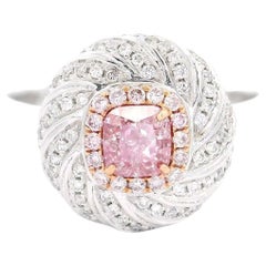 GIA Certified 0.40 Carat Very Light Pink SI1 Clarity Diamond Ring