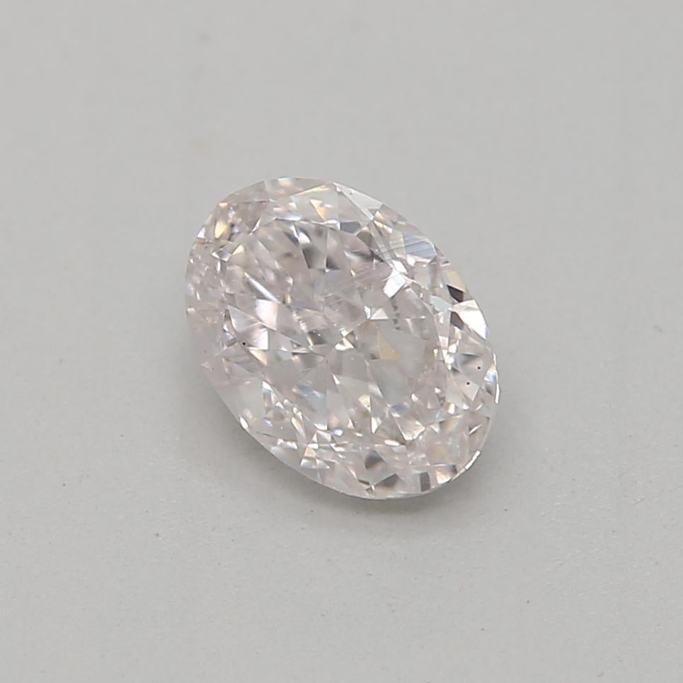 Oval Cut GIA Certified 0.40 Carat Very Light Pink SI2 Clarity Diamond For Sale