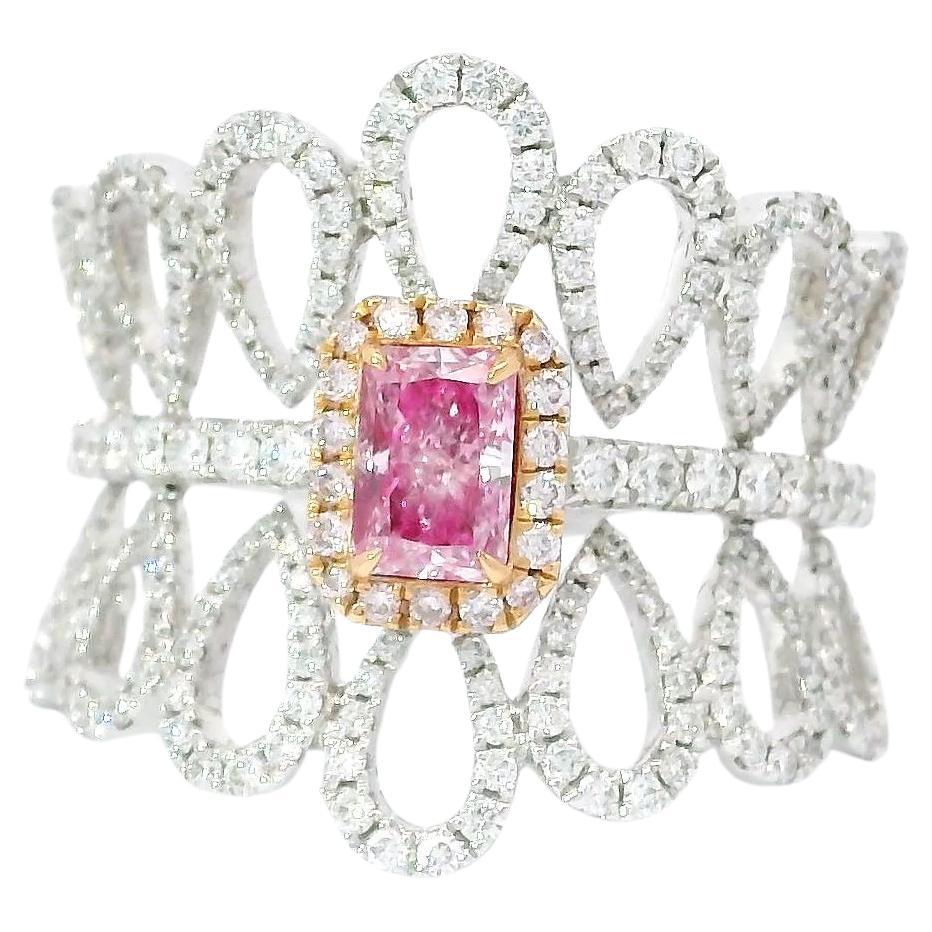 GIA Certified 0.40 Carat Very Light Pink SI2 Clarity Diamond Ring
