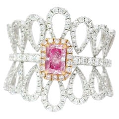 GIA Certified 0.40 Carat Very Light Pink SI2 Clarity Diamond Ring