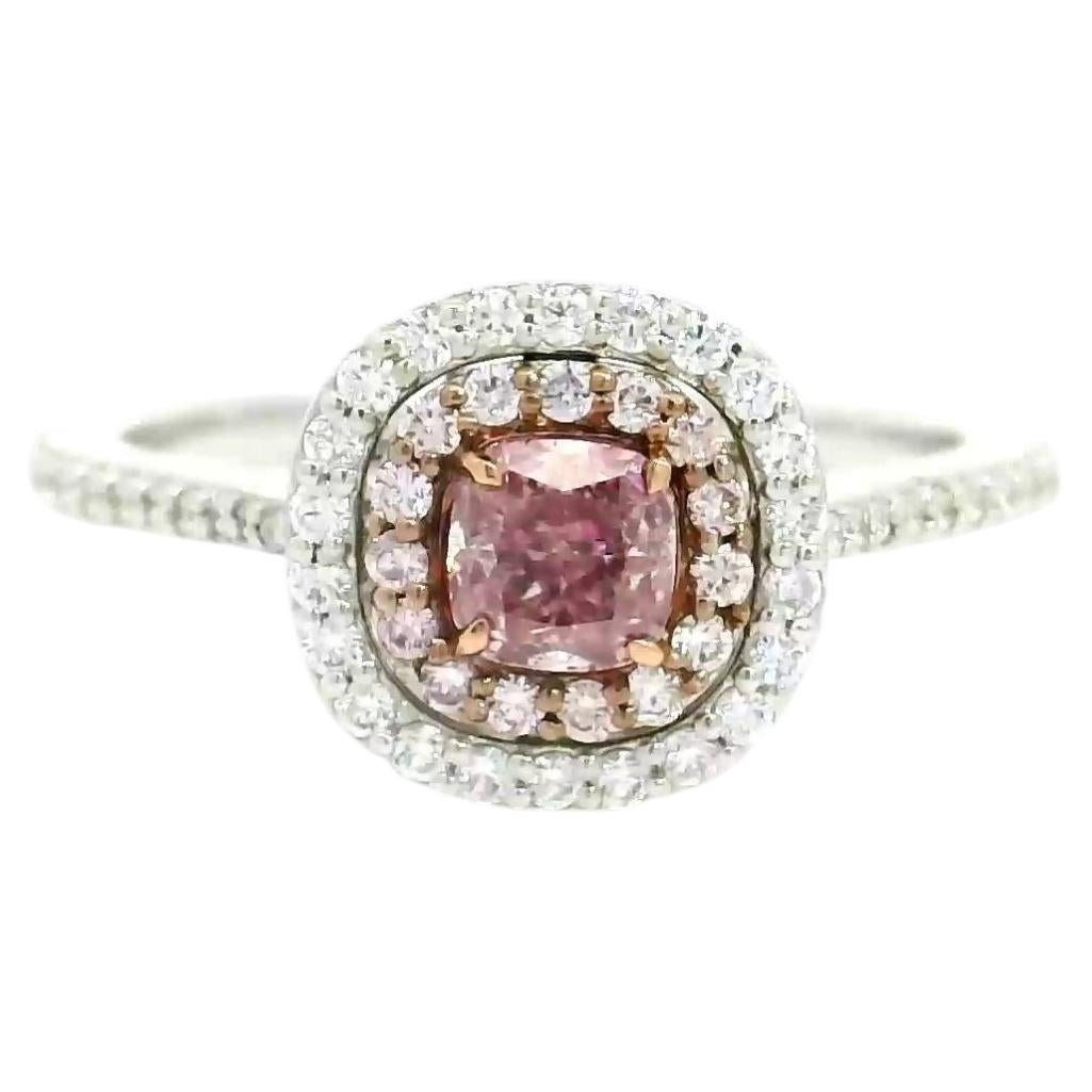 Bague en diamant certifié GIA 0,41 carat Fancy Brownish Pink I1 Clarity