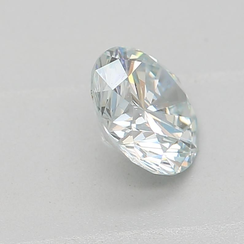 Women's or Men's GIA Certified 0.41 Carat Fancy Light Bluish Green VVS2 Clarity Diamond For Sale