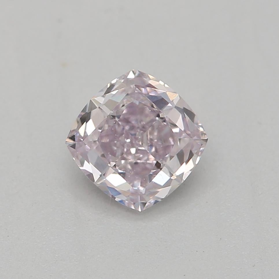 Certificate: GIA
Report Number: 3465731234
Shape And Cut: Cushion
Carat Weight: 0.41 carat
Measurements: 4.39 x 4.35 x 2.63 mm
Color Grade: Fancy Pinkish Purple

Our fancy pinkish purple diamond is a rare and captivating diamond known for its unique