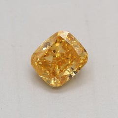 GIA Certified 0.41 Carat Fancy Vivid Yelllow Orange SI2 Clarity Diamond