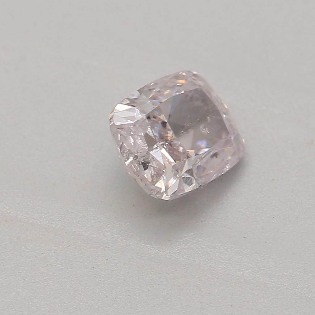 Women's or Men's GIA Certified 0.41 Carat Light Pink I1 Clarity Diamond For Sale