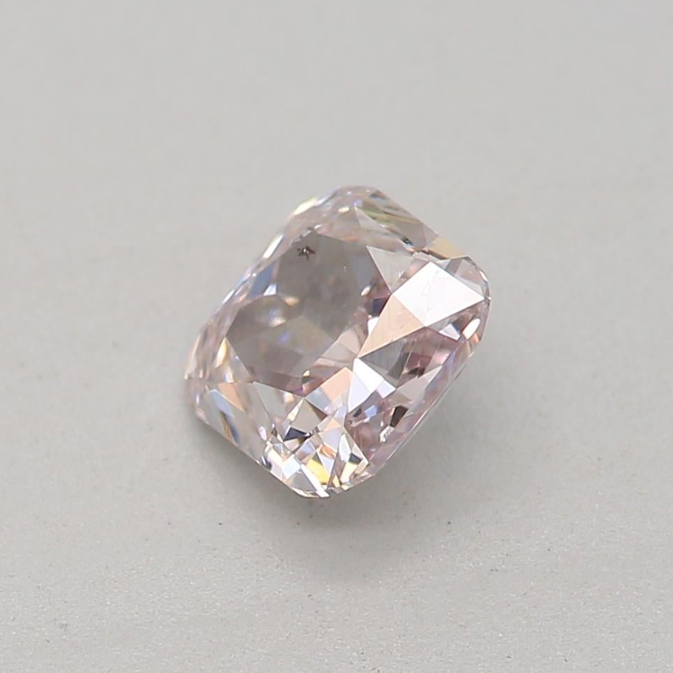 Cushion Cut GIA Certified 0.41 Carat Light Pink SI2 Clarity Diamond For Sale