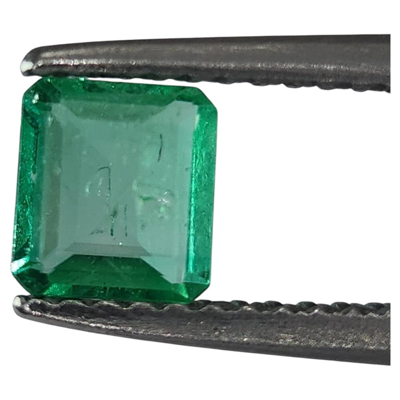 GIA Certified 0.42 carat Colombian Emerald, Octagonal Cut, Unisex, 1990 For Sale