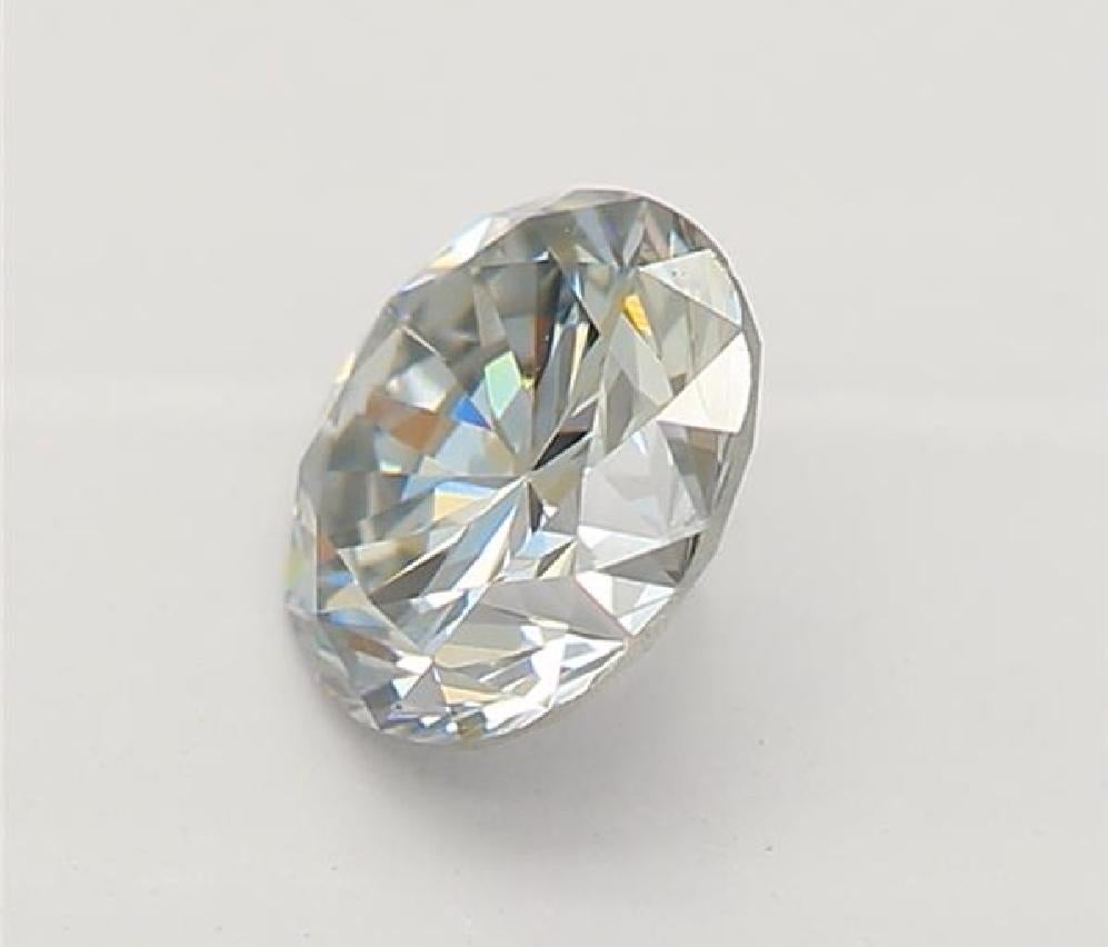 Taglio rotondo Diamante certificato GIA da 0,42 carati, di colore blu grigio chiaro e di chiarezza SI2 in vendita