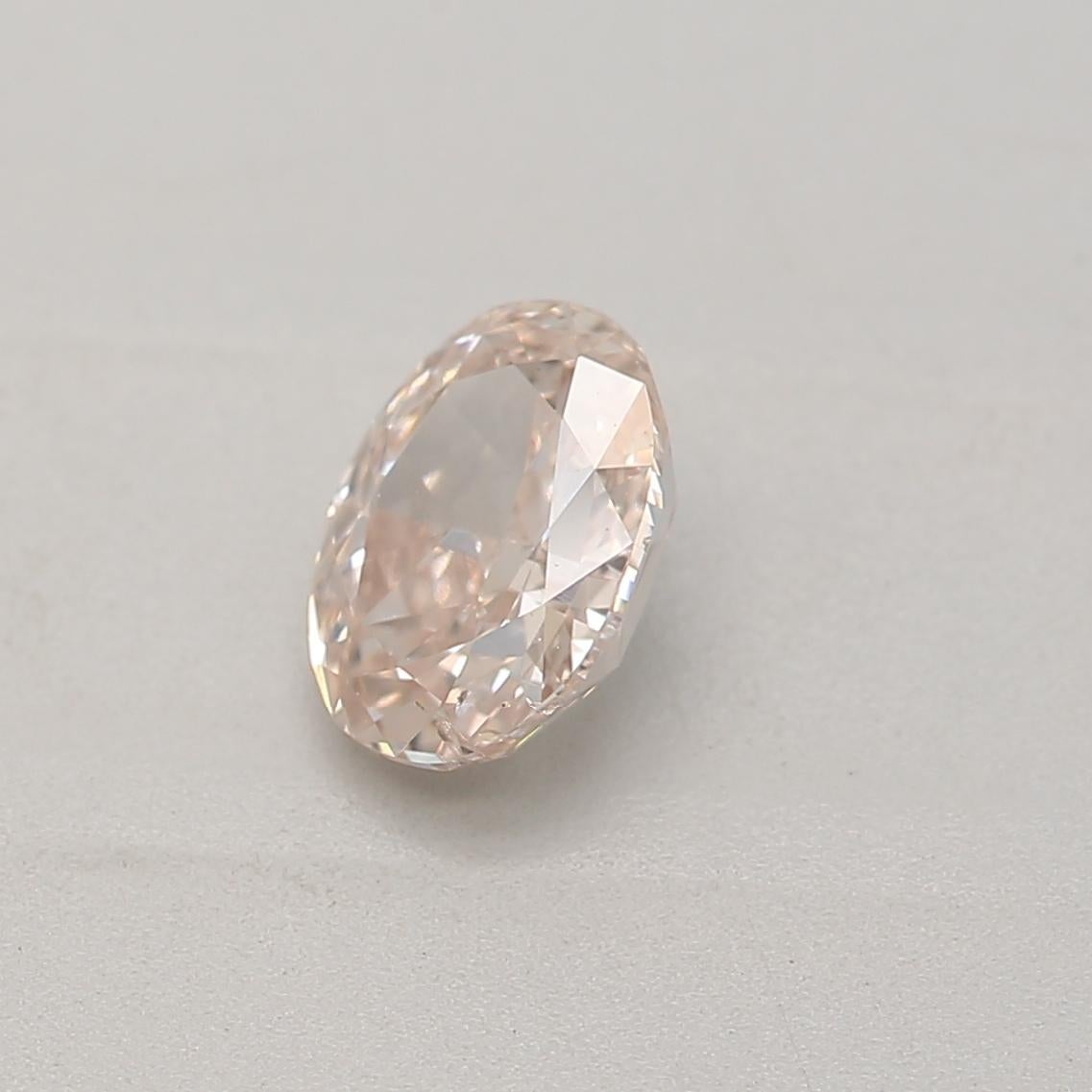 Oval Cut GIA Certified 0.42 Carat Light Pink Brown SI2 Clarity Diamond For Sale