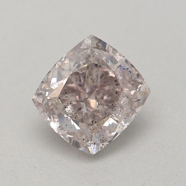 Cushion Cut GIA Certified 0.42 Carat Light Pink I2 Clarity Diamond For Sale