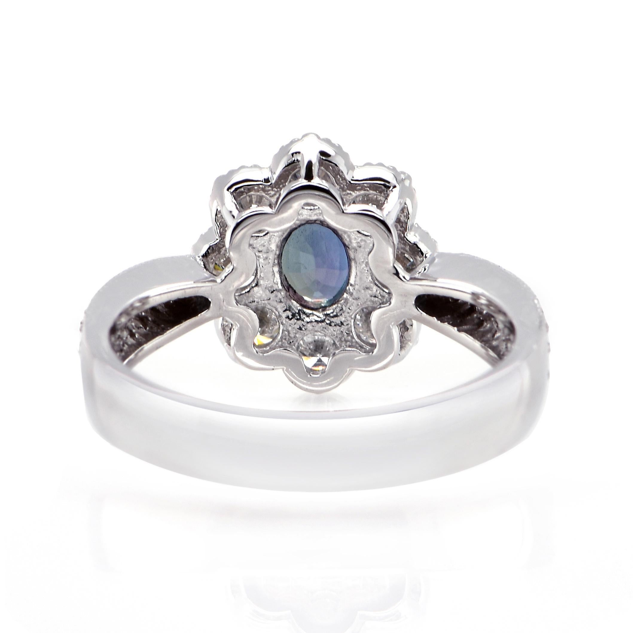 GIA Certified 0.43 Carat Brazilian Alexandrite and Diamond Ring set in Platinum 1