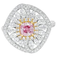 GIA Certified 0.43 Carat Faint Pink I2 Clarity Diamond Ring