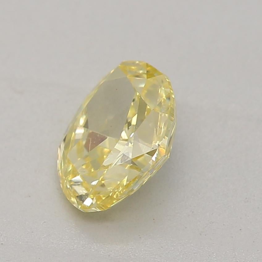 Oval Cut GIA Certified 0.43 Carat Fancy Intense Yellow SI1 Clarity Diamond For Sale