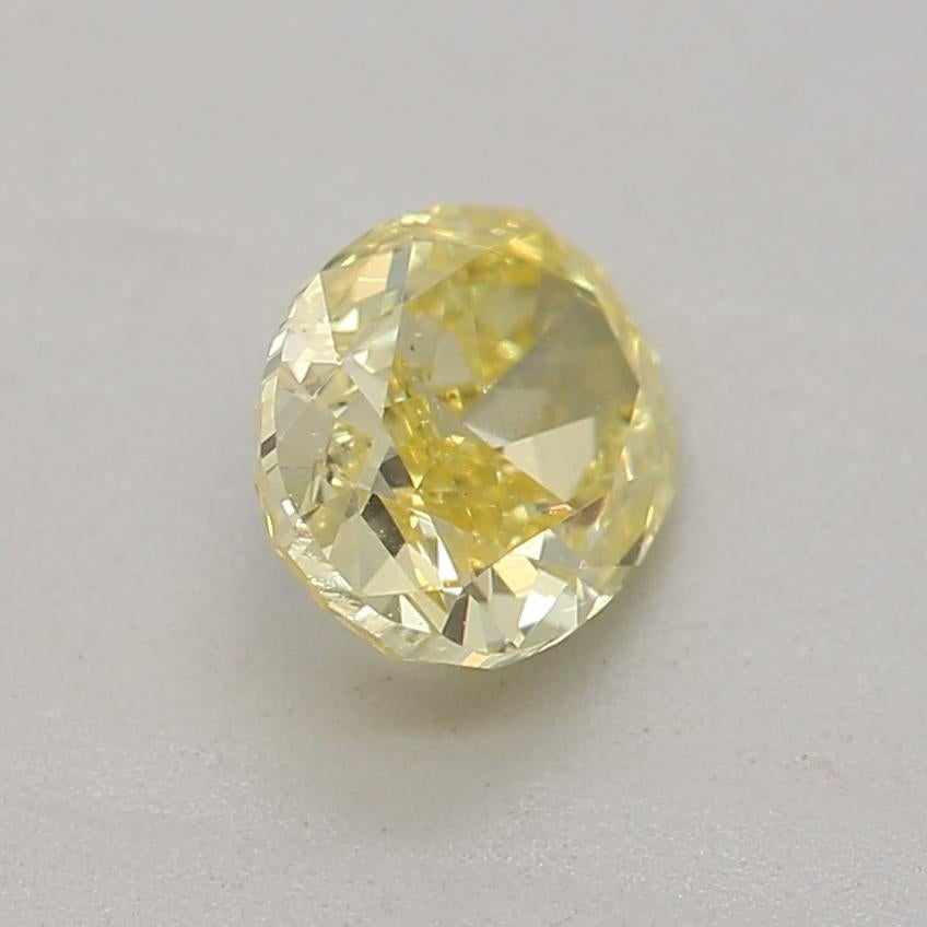 Women's or Men's GIA Certified 0.43 Carat Fancy Intense Yellow SI1 Clarity Diamond For Sale