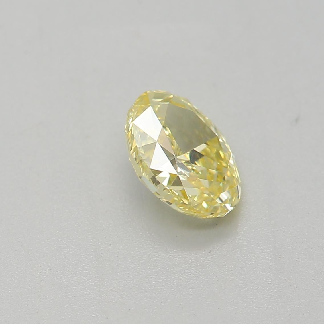Women's or Men's GIA Certified 0.43 Carat Fancy Intense Yellow VS1 Clarity Diamond For Sale
