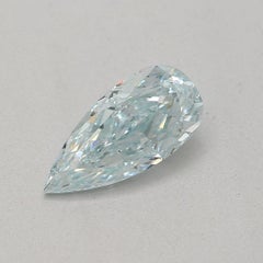 GIA Certified 0.43 Carat Fancy Light Greenish Blue VS2 Clarity Diamond