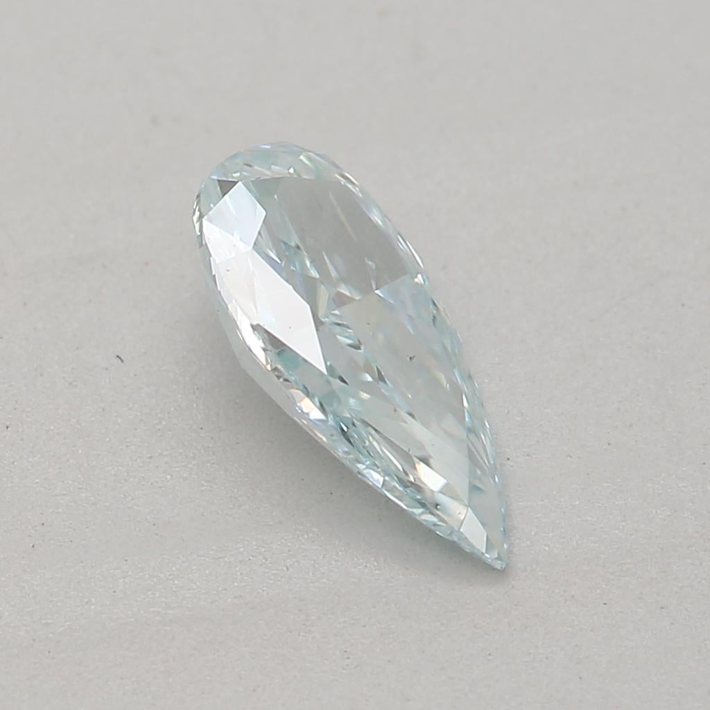 Women's or Men's GIA Certified 0.43 Carat Fancy Light Greenish Blue VS2 Clarity Diamond For Sale