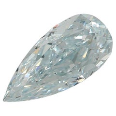 GIA Certified 0.43 Carat Fancy Light Greenish Blue VS2 Clarity Diamond