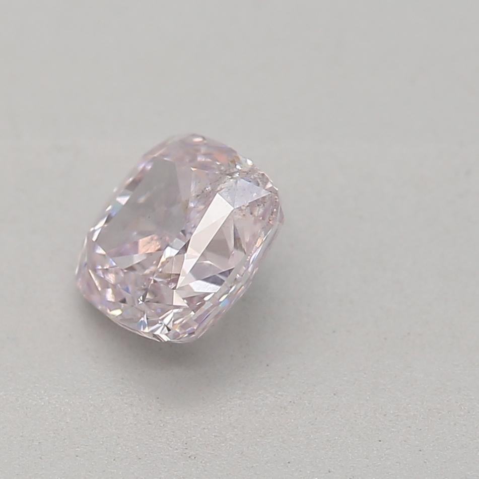 Cushion Cut GIA Certified 0.43 Carat Fancy Light Pinkish Purple SI1 Clarity Diamond For Sale