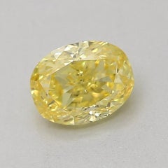GIA Certified 0.43 Carat Fancy Vivid Yellow VS1 Clarity Diamond