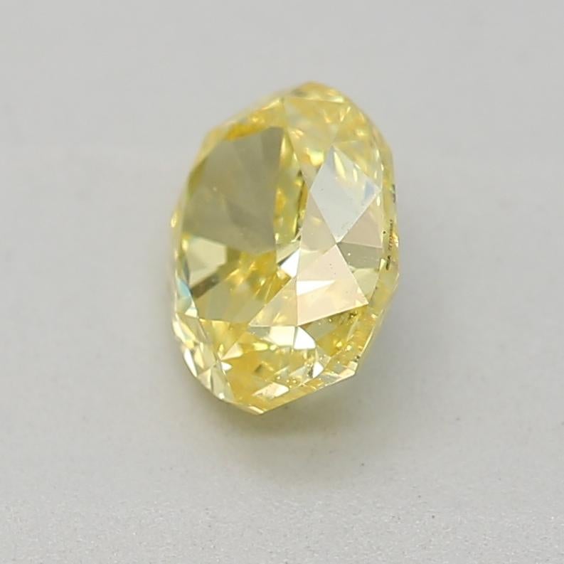 Oval Cut GIA Certified 0.43 Carat Fancy Vivid Yellow VS1 Clarity Diamond For Sale