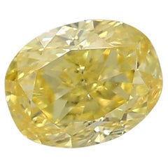 GIA Certified 0.43 Carat Fancy Vivid Yellow VS1 Clarity Diamond
