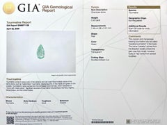GIA Certified 0.43ct Paraiba Tourmaline Light Mint Green Pear Cut Rare Gem