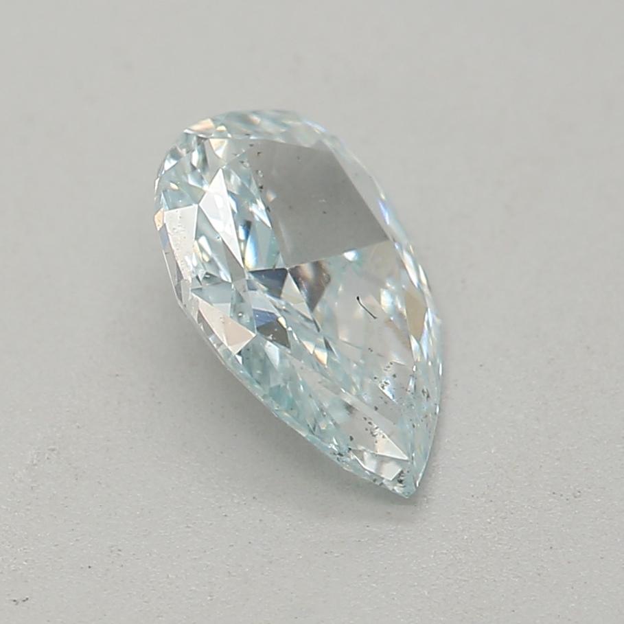 Women's or Men's GIA Certified 0.44 Carat Fancy Greenish Blue SI2 Clarity Diamond