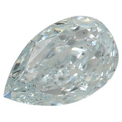 GIA Certified 0.44 Carat Fancy Greenish Blue SI2 Clarity Diamond