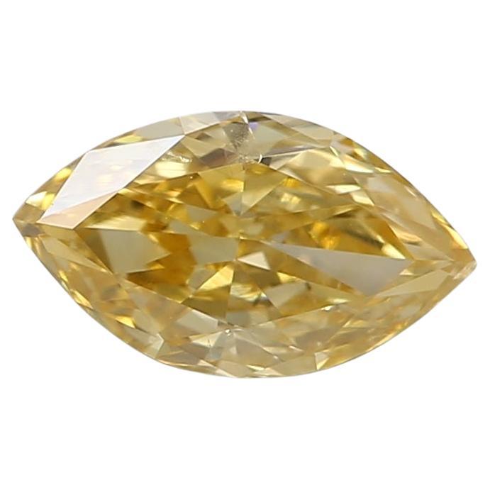 GIA Certified 0.44 Carat Fancy Intense Orangy Yellow I1 Clarity Diamond