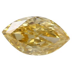 GIA Certified 0.44 Carat Fancy Intense Orangy Yellow I1 Clarity Diamond