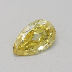 GIA Certified 0.45 Carat Fancy Intense Yellow SI1 Clarity Diamond