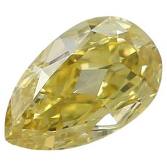 GIA Certified 0.45 Carat Fancy Intense Yellow SI1 Clarity Diamond