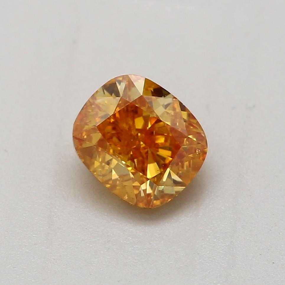 GIA Certified 0.45 Carat Fancy Vivid Yellow Orange I1 Clarity Diamond For Sale 1