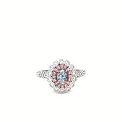 GIA-zertifizierter 0,45 Karat hellblauer Diamantring VS2 Reinheit