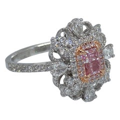 women pink diamond engagement ring GIA Certified 0.45 Carat Pink Diamond Engagement Ring