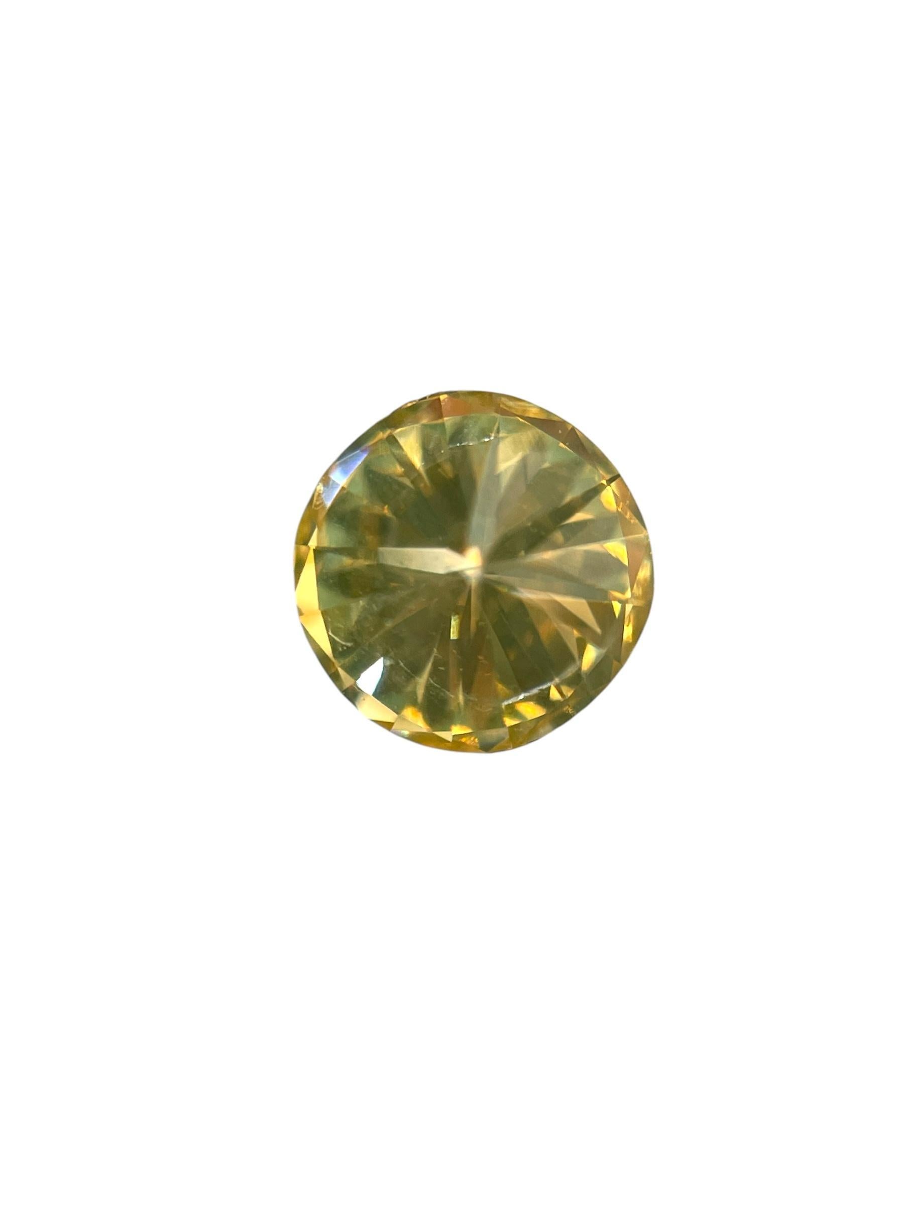 Women's or Men's GIA Certified 0.45ct Fancy Yellow Round SI1 Natural Diamond For Sale