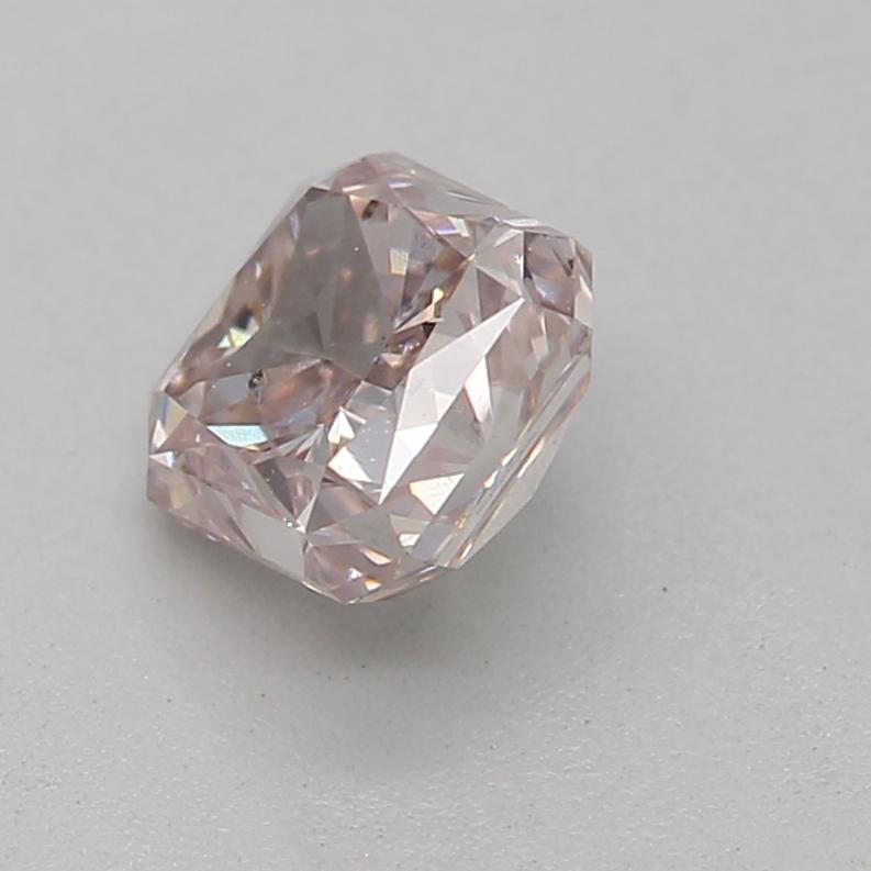 Radiant Cut GIA Certified 0.46 Carat Fancy Brownish Pink SI2 Clarity Diamond For Sale